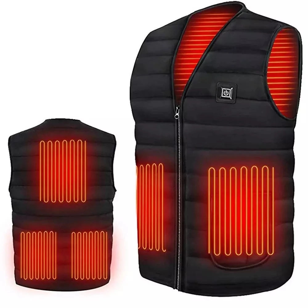 Smart Heated Vest 9-Zone Electric Heating Cotton Warm Jacket for Men & Women