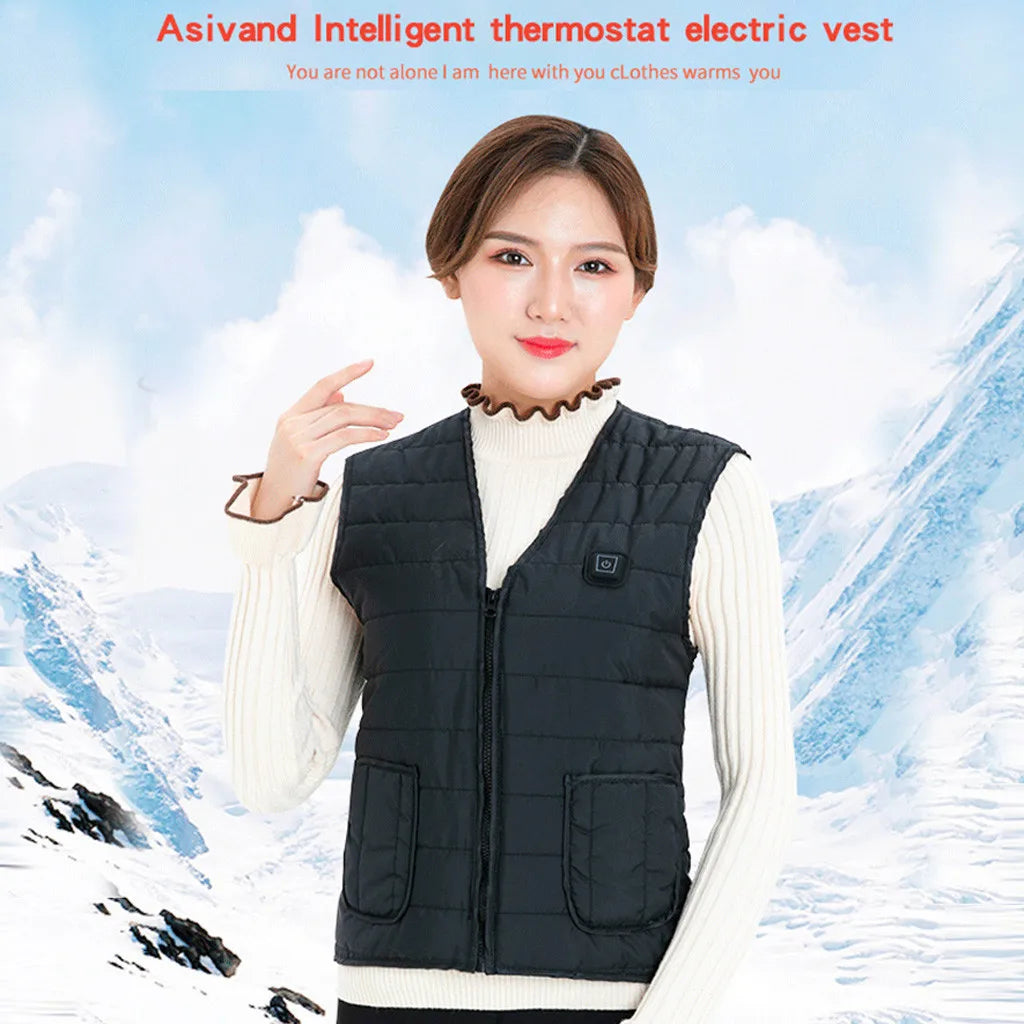 Smart Heated Vest 9-Zone Electric Heating Cotton Warm Jacket for Men & Women