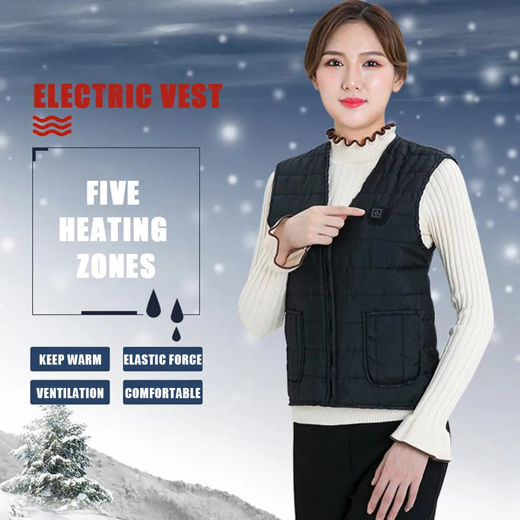 Smart Heated Vest 9-Zone Electric Heating Cotton Warm Jacket for Men & Women