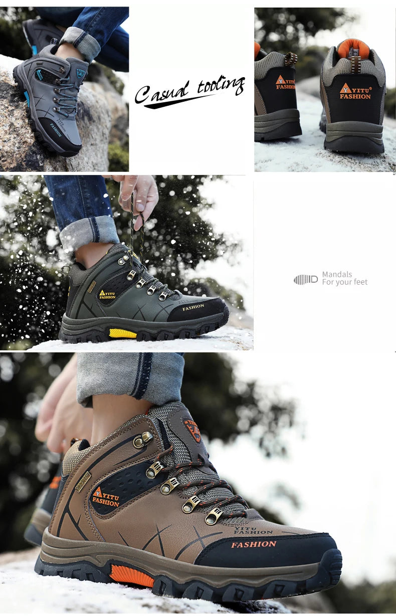 Waterproof Leather Winter Snow Boots
