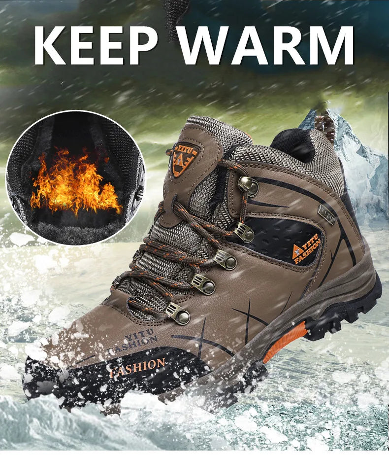 Waterproof Leather Winter Snow Boots