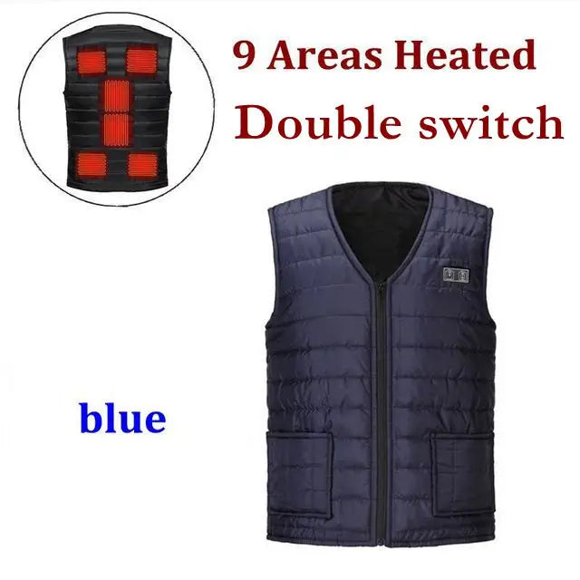 Smart Heated Vest 9-Zone Electric Heating Cotton Warm Jacket for Men & Women
