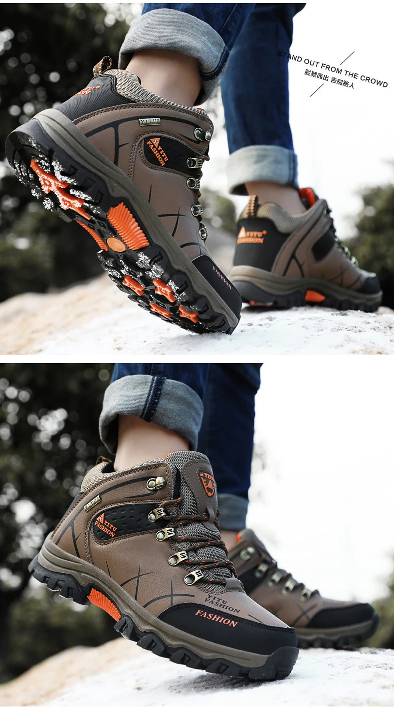 Waterproof Leather Winter Snow Boots