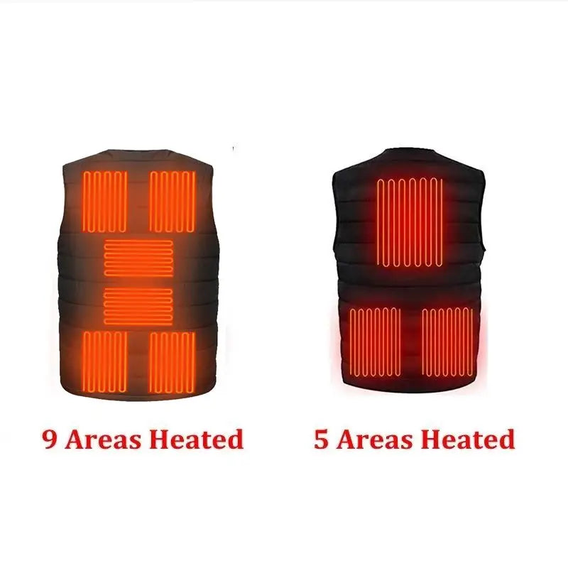 Smart Heated Vest 9-Zone Electric Heating Cotton Warm Jacket for Men & Women