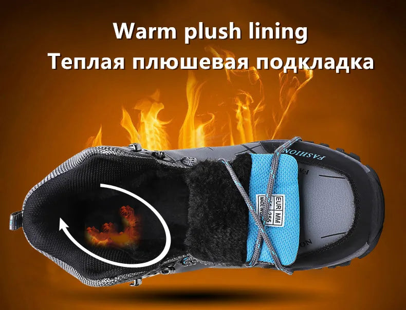 Waterproof Leather Winter Snow Boots