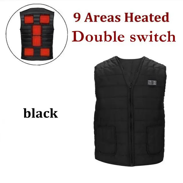 Smart Heated Vest 9-Zone Electric Heating Cotton Warm Jacket for Men & Women