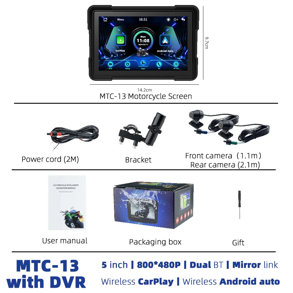 EKIY 5.0" Motorcycle GPS Display  Product Highlights: