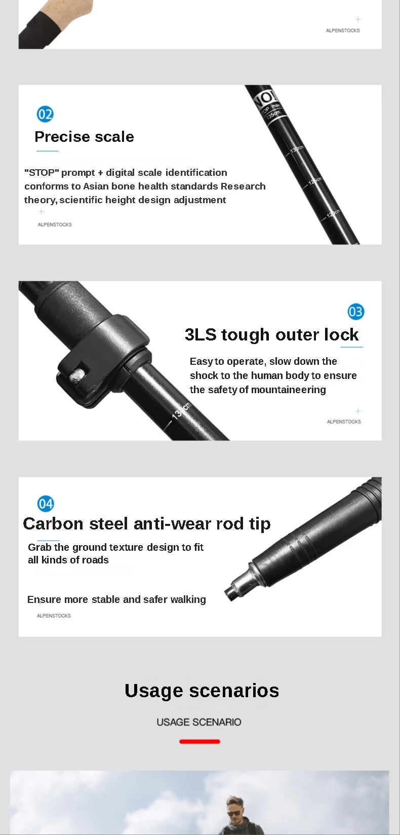 Aluminum Hiking Trekking Pole