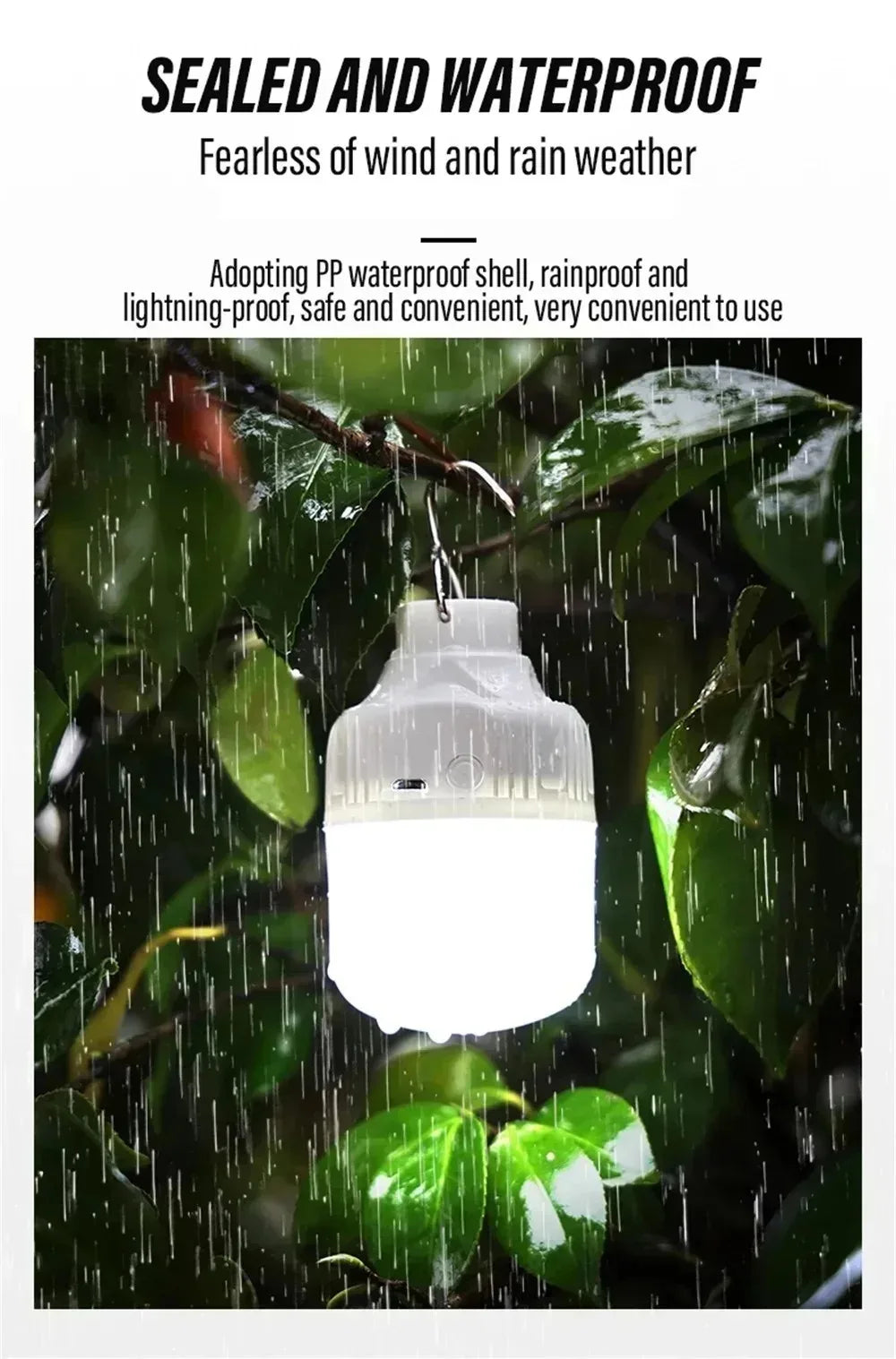 USB Rechargeable LED Camping Bulb