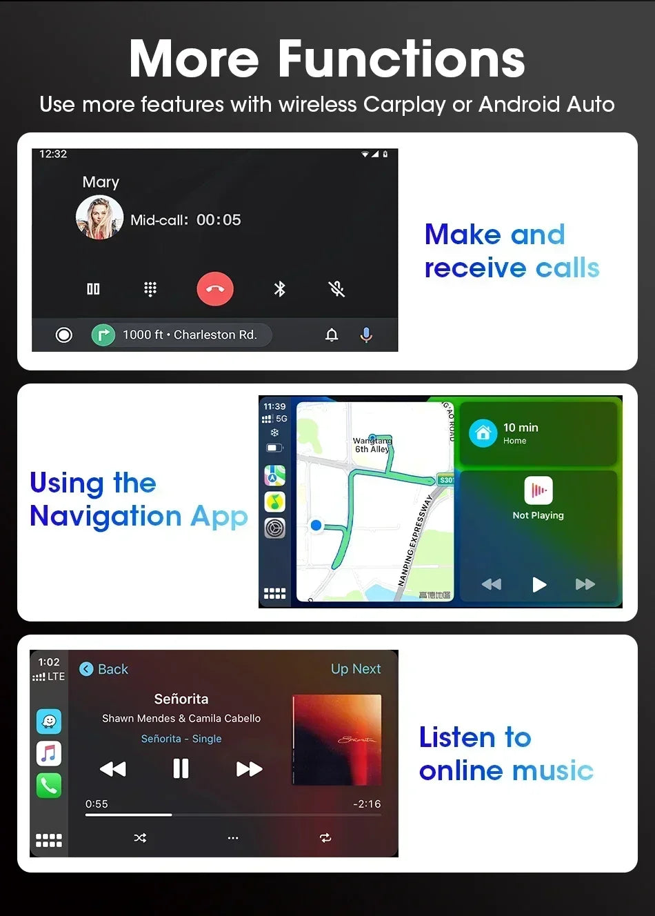 Portable CarPlay Motorcycle GPS