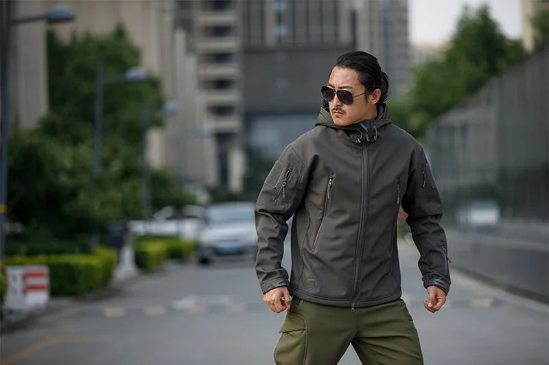 Men’s Sharkskin Softshell Camouflage Tactical Jacket