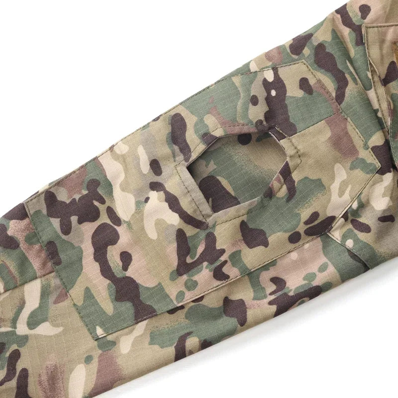 Men’s Tactical Combat Shirt – Ripstop Camo 1/4 Zip Long Sleeve