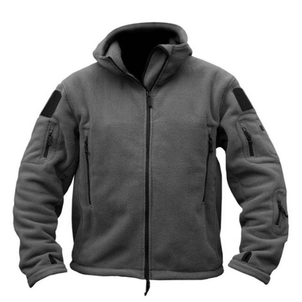 Men’s US Military Winter Fleece Tactical Softshell Hooded Jacket