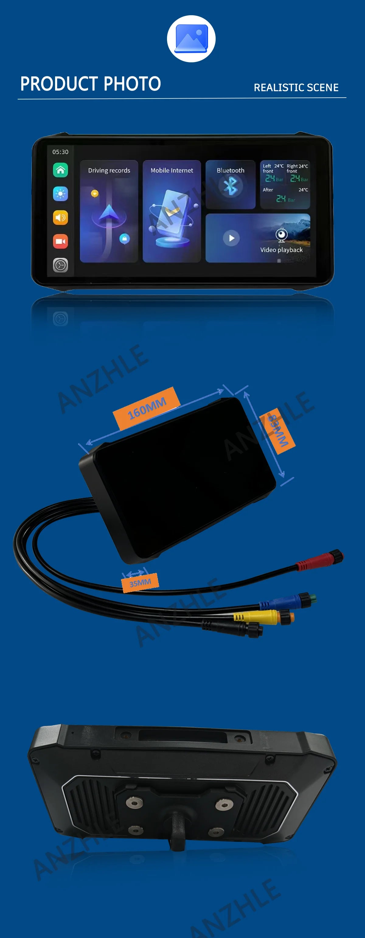 6.1" Waterproof Motorcycle GPS Display