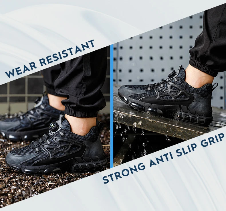 Rotating Button Steel Toe Safety Shoes