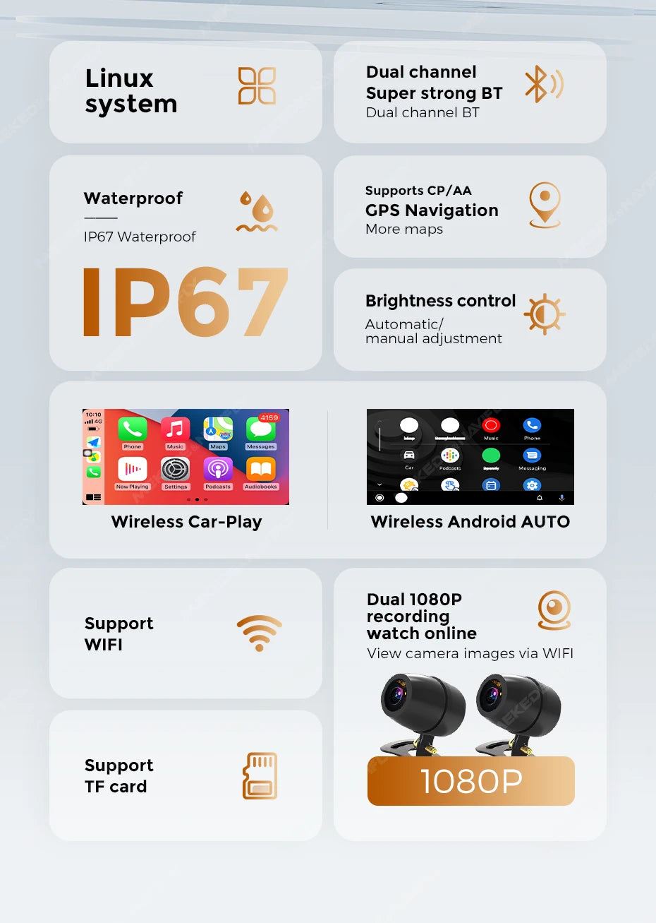 NaviFly 6.25" Motorcycle GPS Display