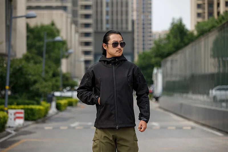 Men’s Sharkskin Softshell Camouflage Tactical Jacket