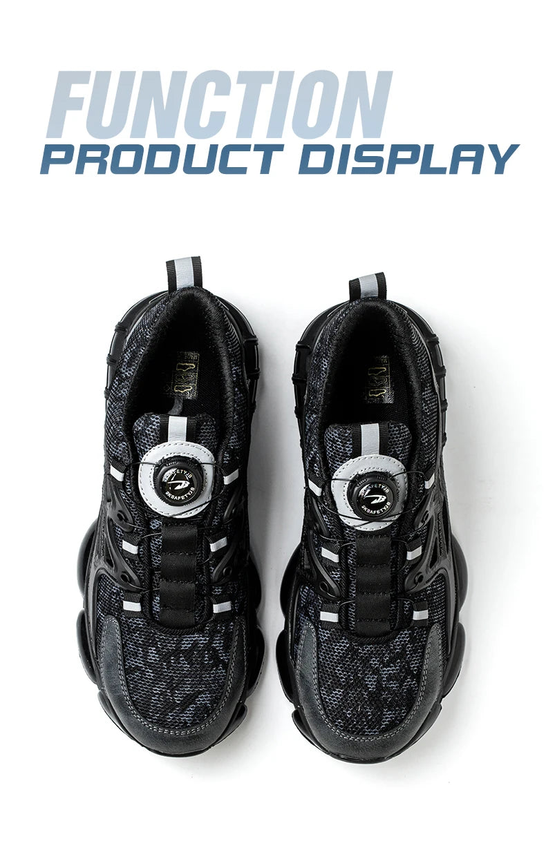 Rotating Button Steel Toe Safety Shoes