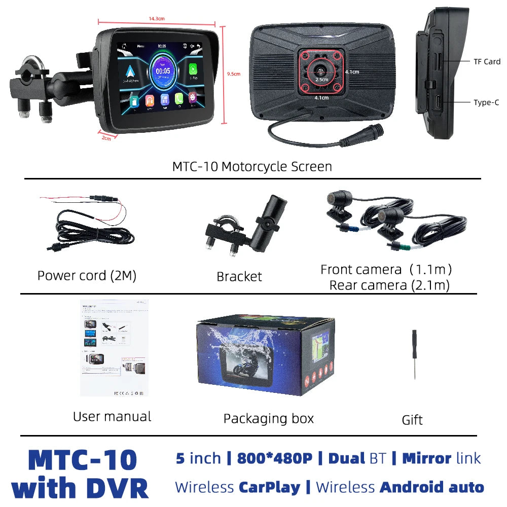 EKIY 5.0" Motorcycle GPS Display  Product Highlights: