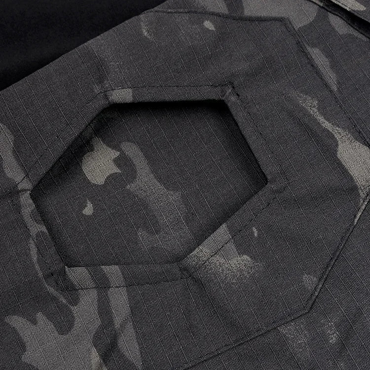 Men’s Tactical Combat Shirt – Ripstop Camo 1/4 Zip Long Sleeve