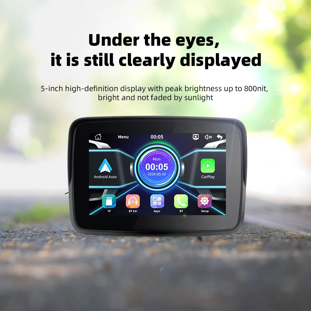 EKIY 5.0" Motorcycle GPS Display  Product Highlights: