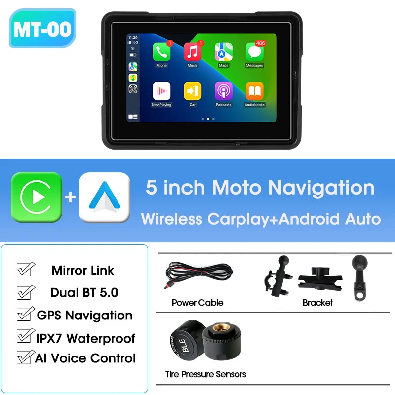 Portable CarPlay Motorcycle GPS