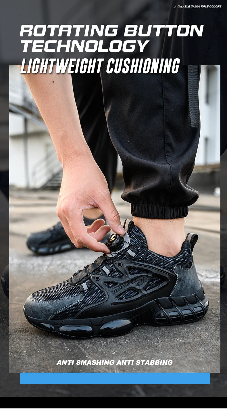 Rotating Button Steel Toe Safety Shoes