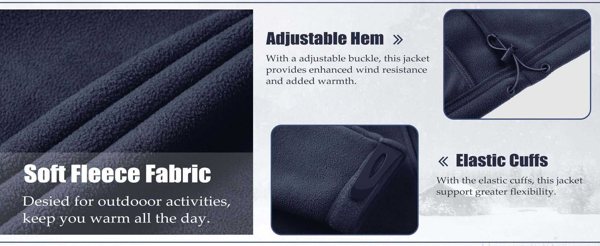 TACVASEN Men’s Fleece Jacket Windproof