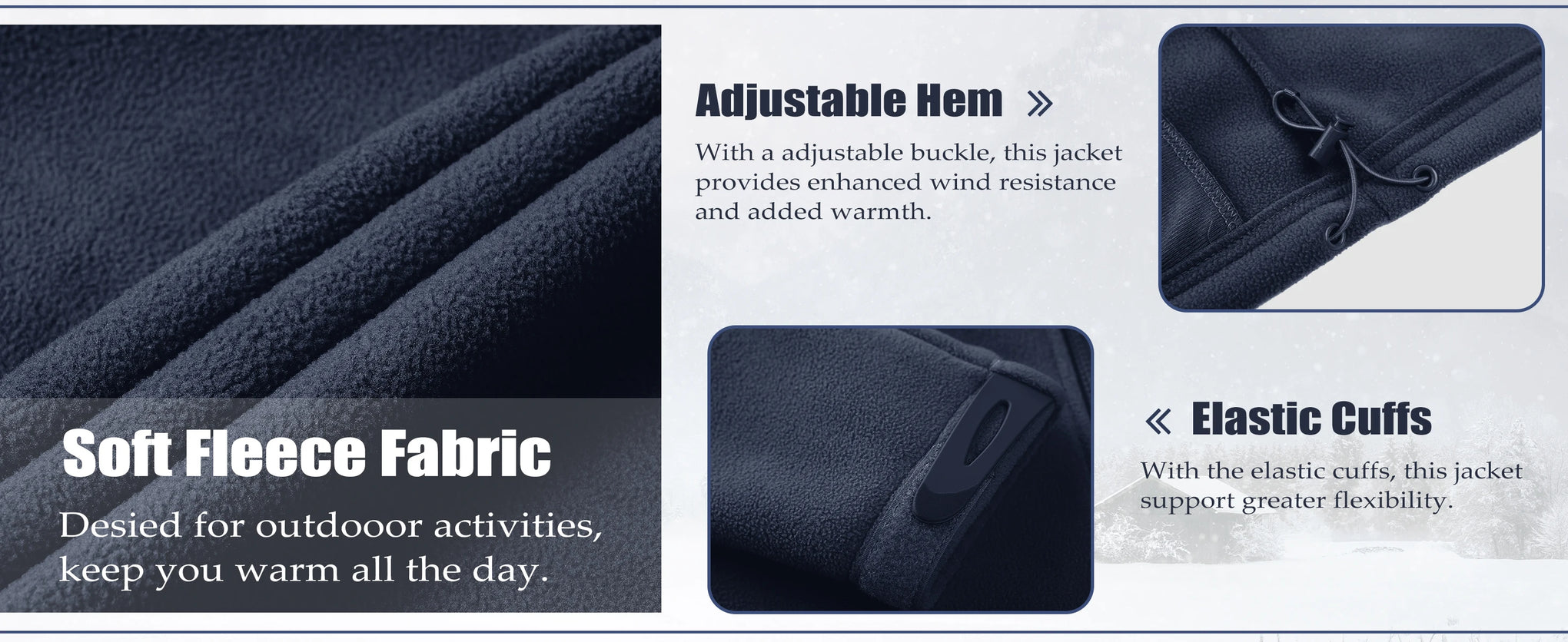 TACVASEN Men’s Fleece Jacket Windproof