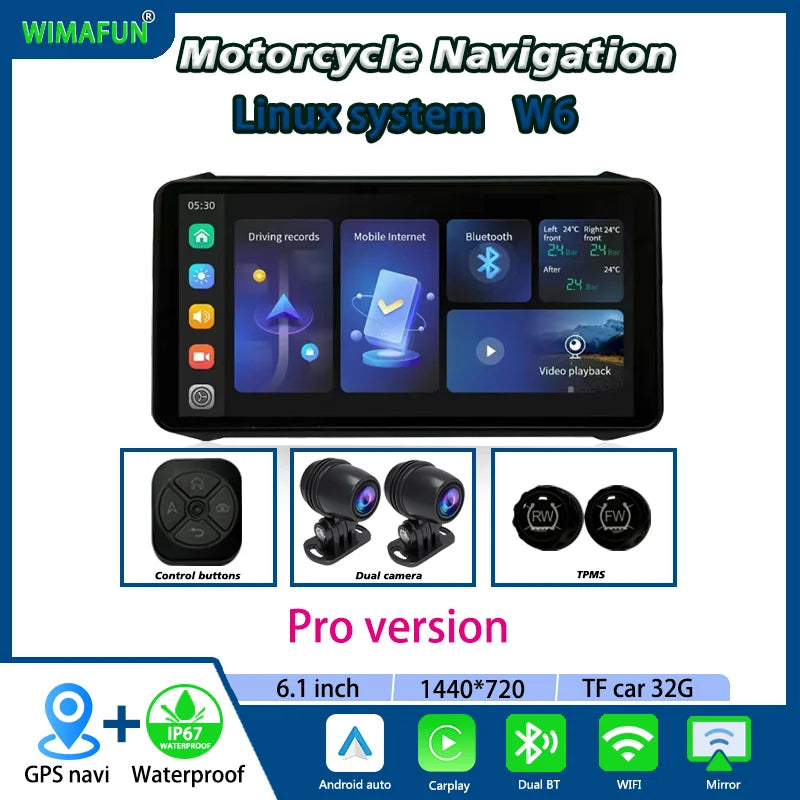 6.1" Waterproof Motorcycle GPS Display