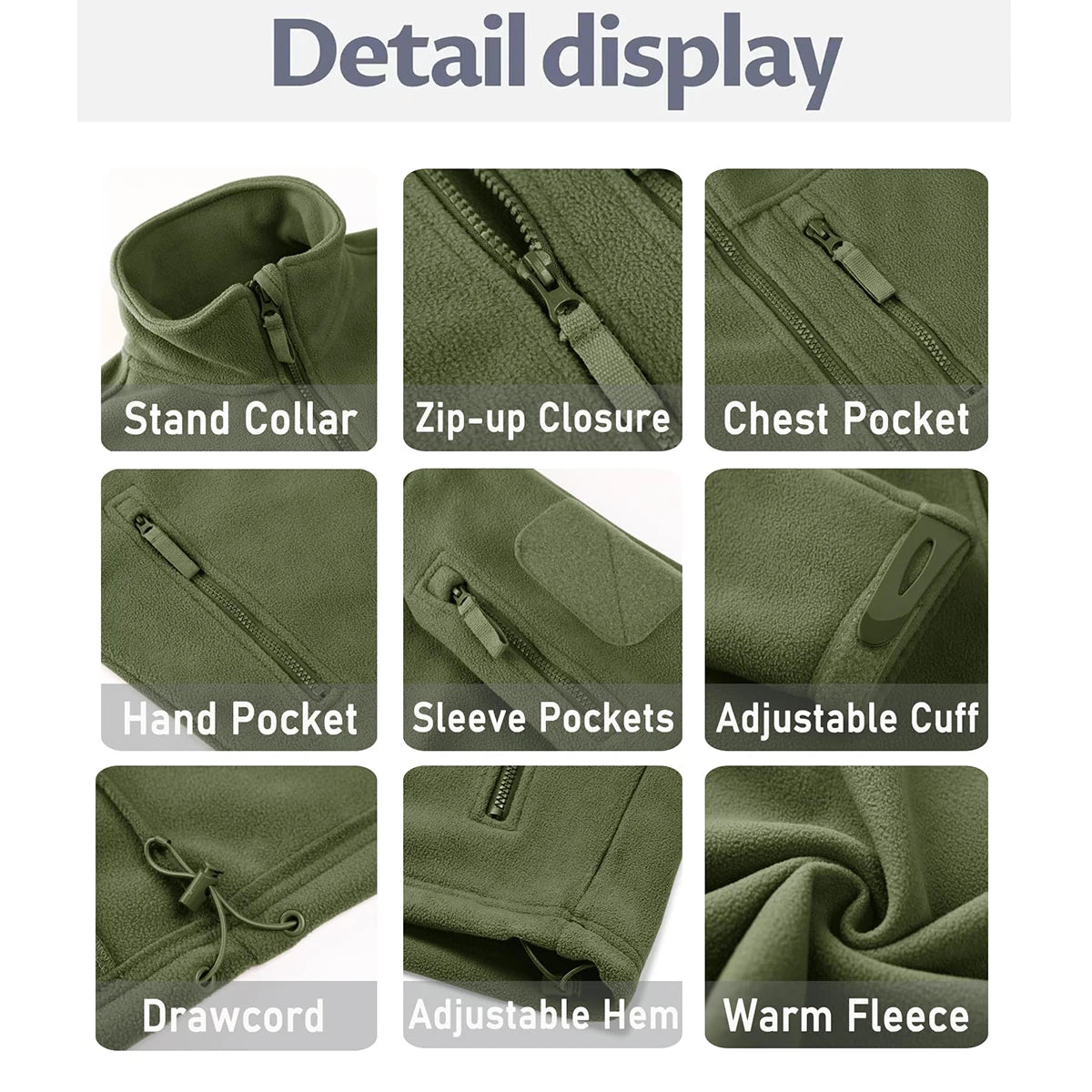 TACVASEN Men’s Fleece Jacket Windproof