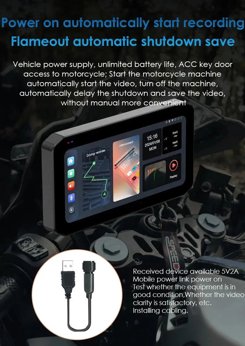 EKIY 6.25" CarPlay Moto GPS