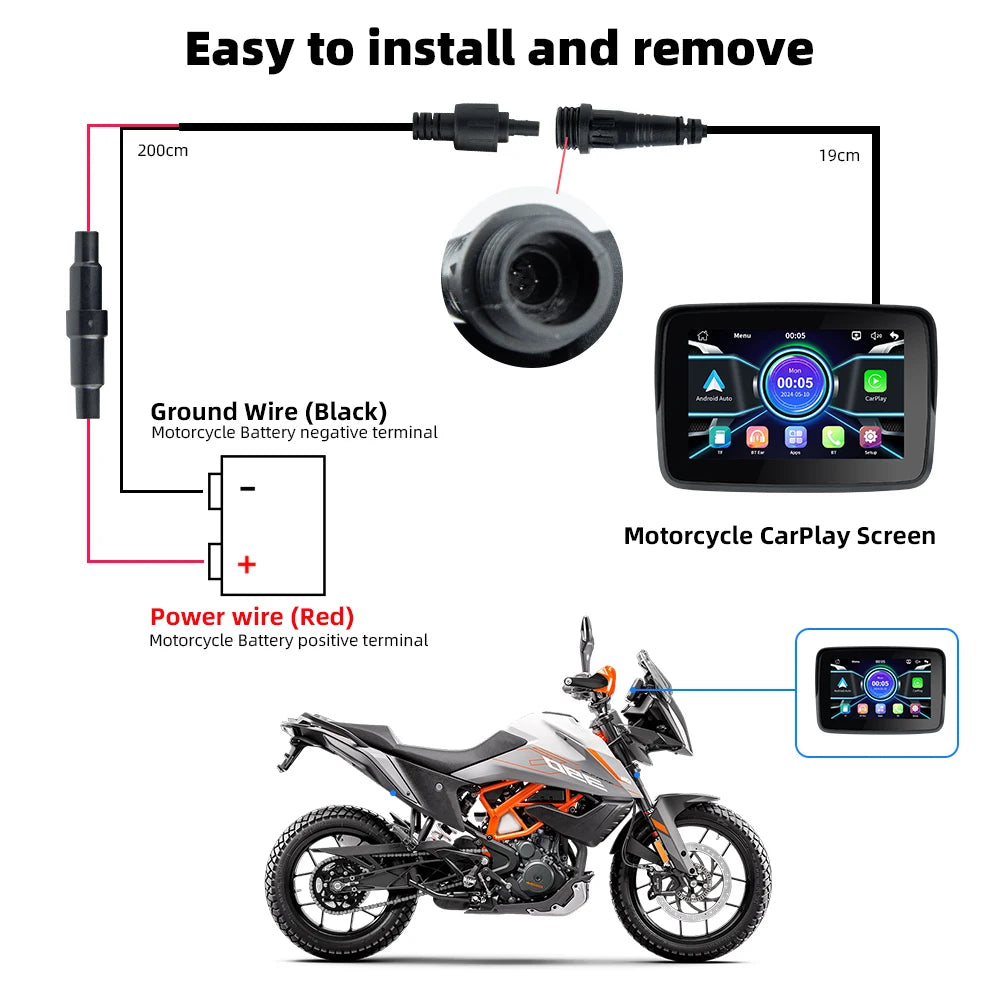 EKIY 5.0" Motorcycle GPS Display  Product Highlights: