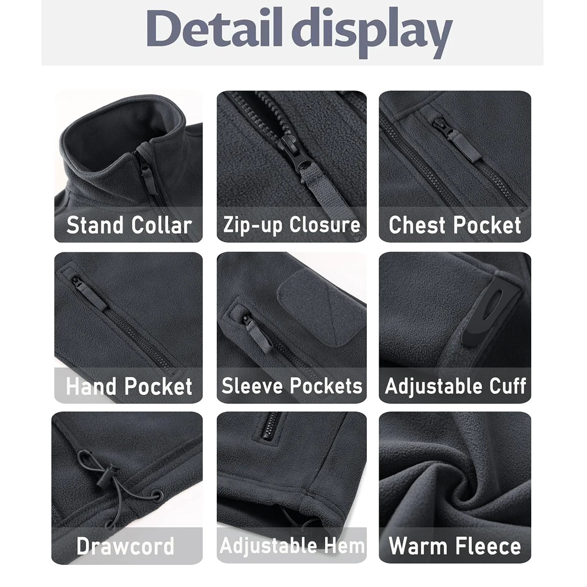 TACVASEN Men’s Fleece Jacket Windproof