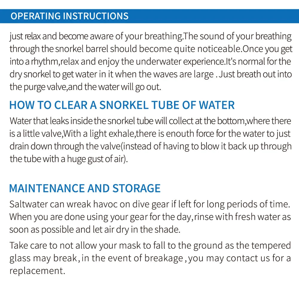 Adult Dry Snorkel Diving Set