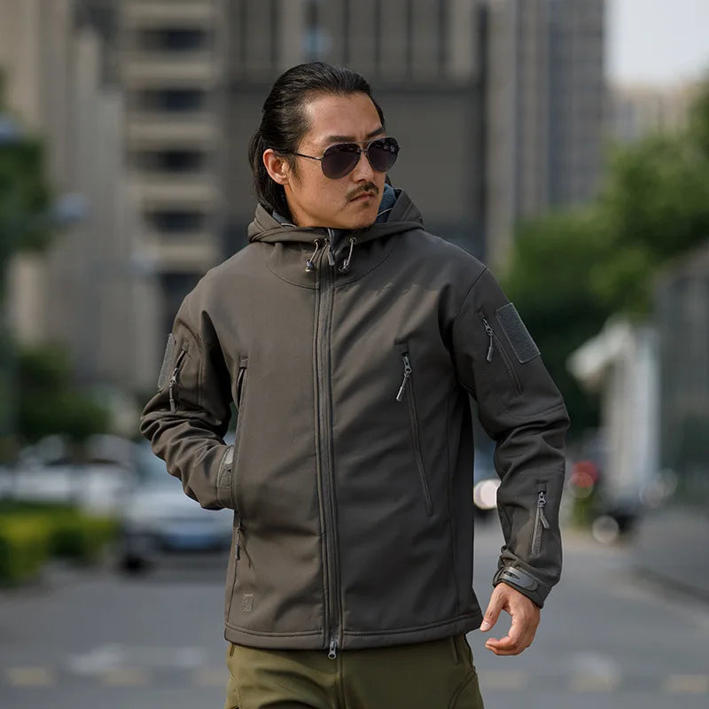 Men’s Sharkskin Softshell Camouflage Tactical Jacket