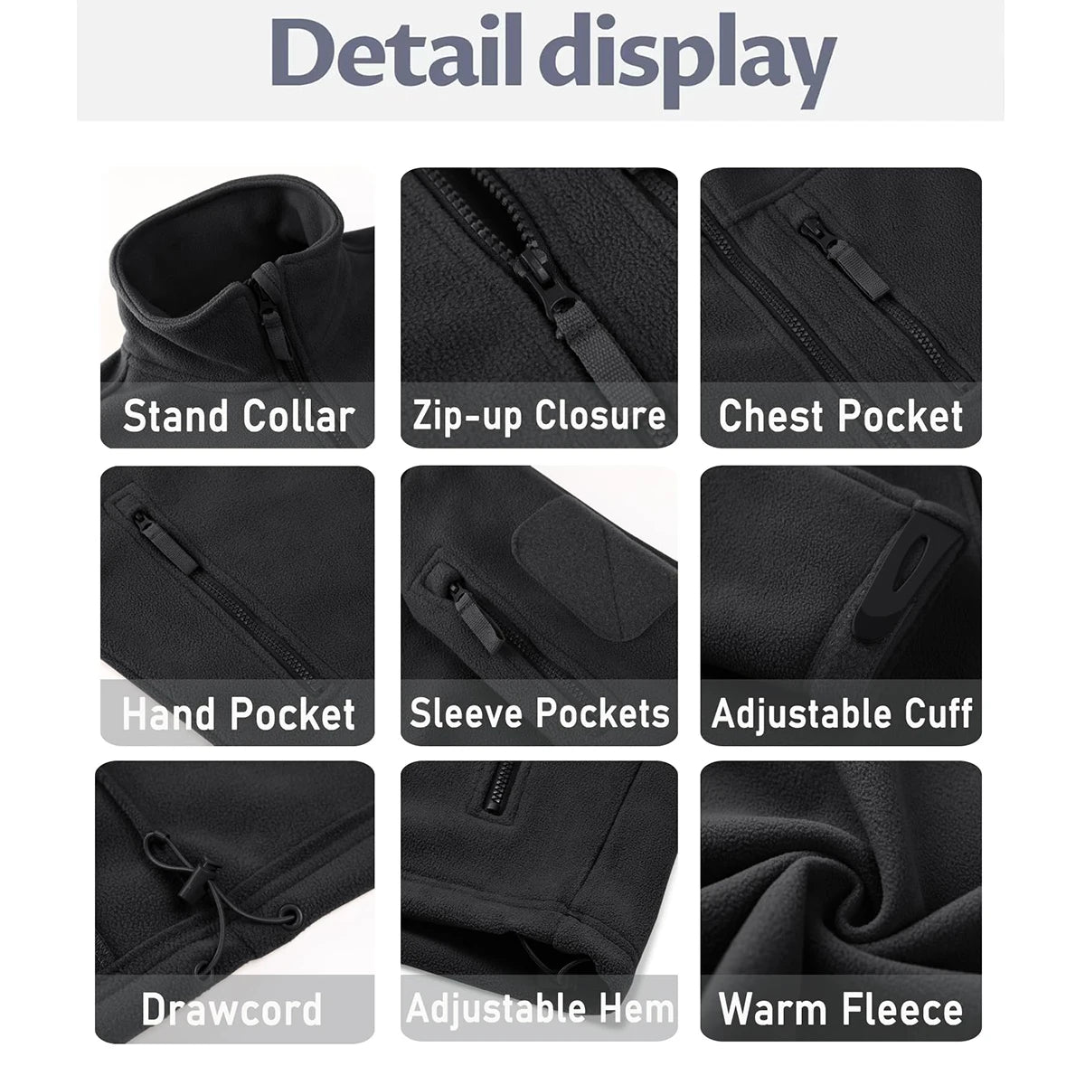 TACVASEN Men’s Fleece Jacket Windproof