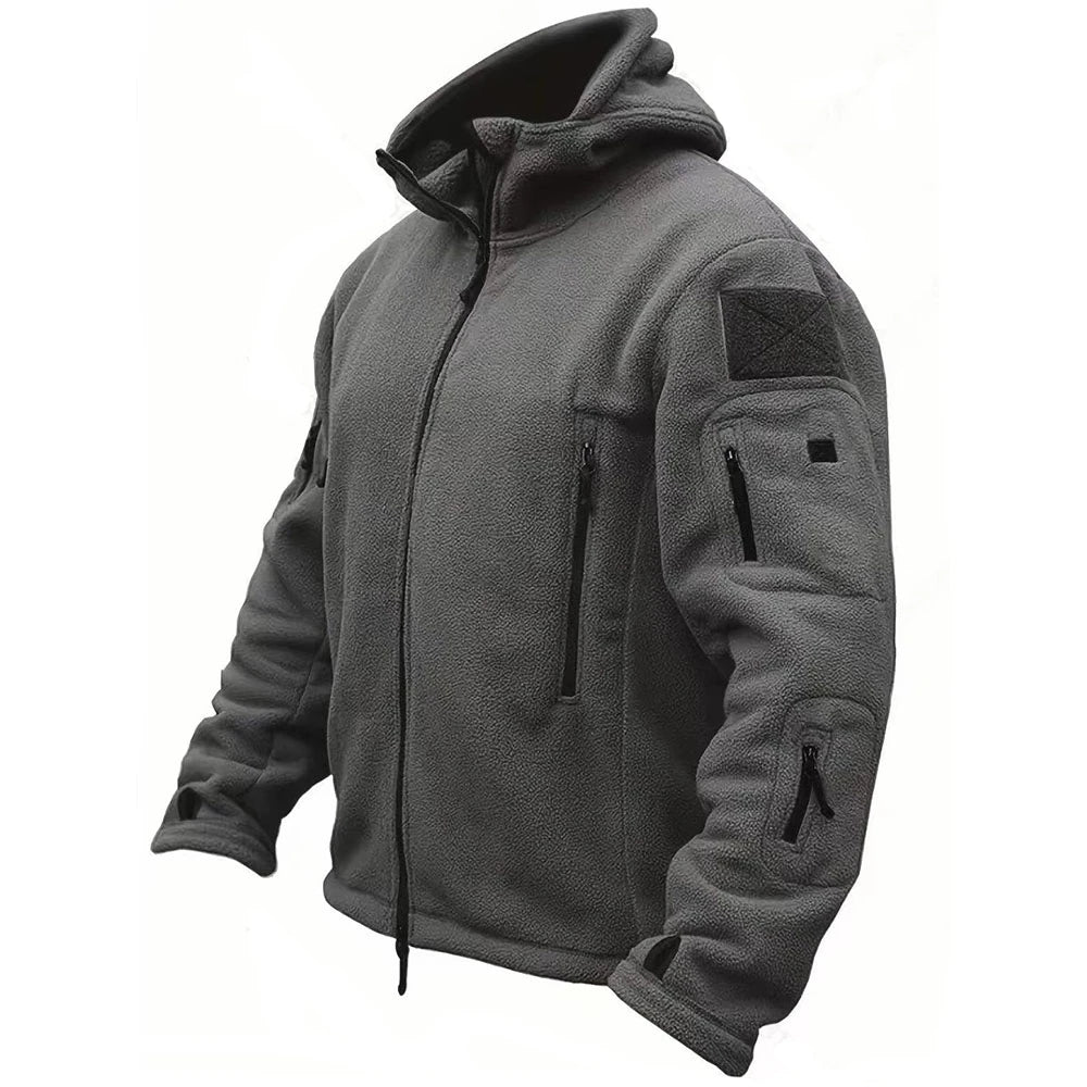 Men’s US Military Winter Fleece Tactical Softshell Hooded Jacket