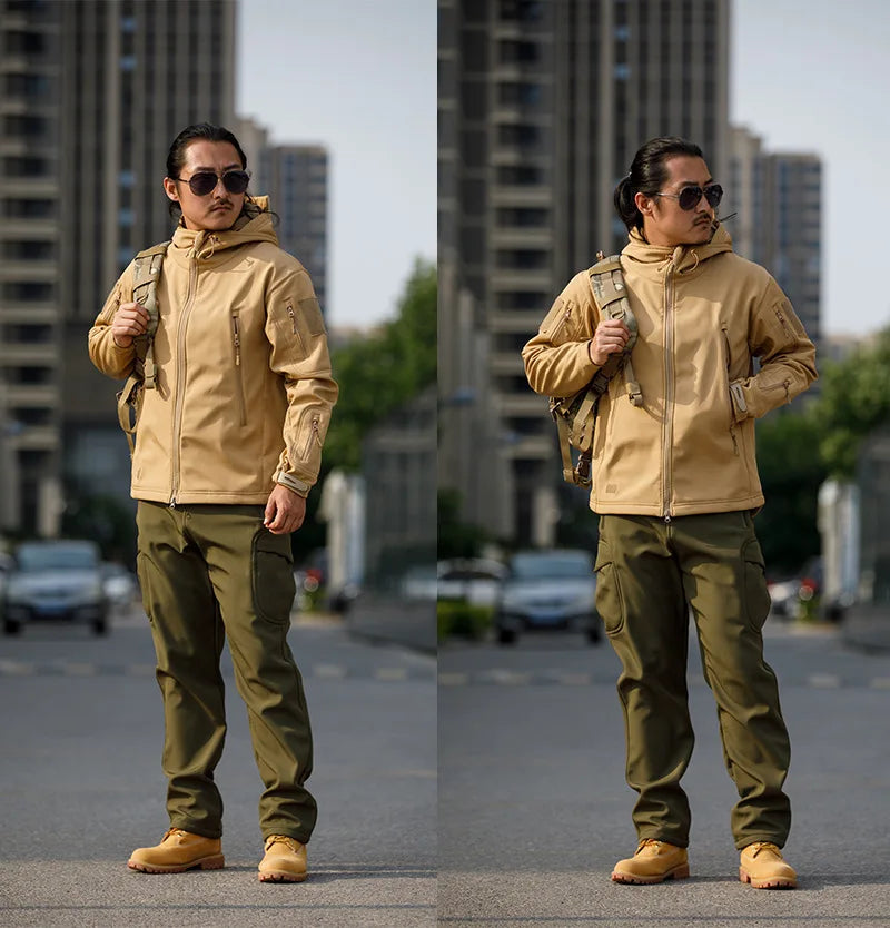 Men’s Sharkskin Softshell Camouflage Tactical Jacket