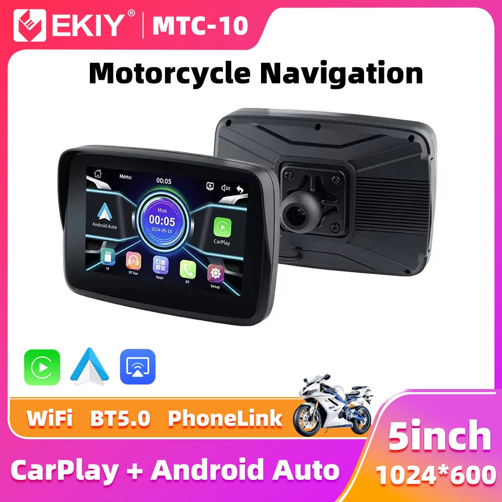 EKIY 5.0" Motorcycle GPS Display  Product Highlights: