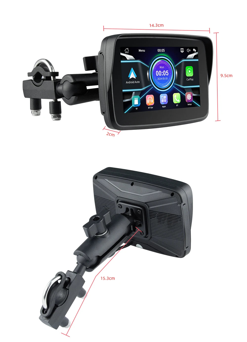 EKIY 5.0" Motorcycle GPS Display  Product Highlights: