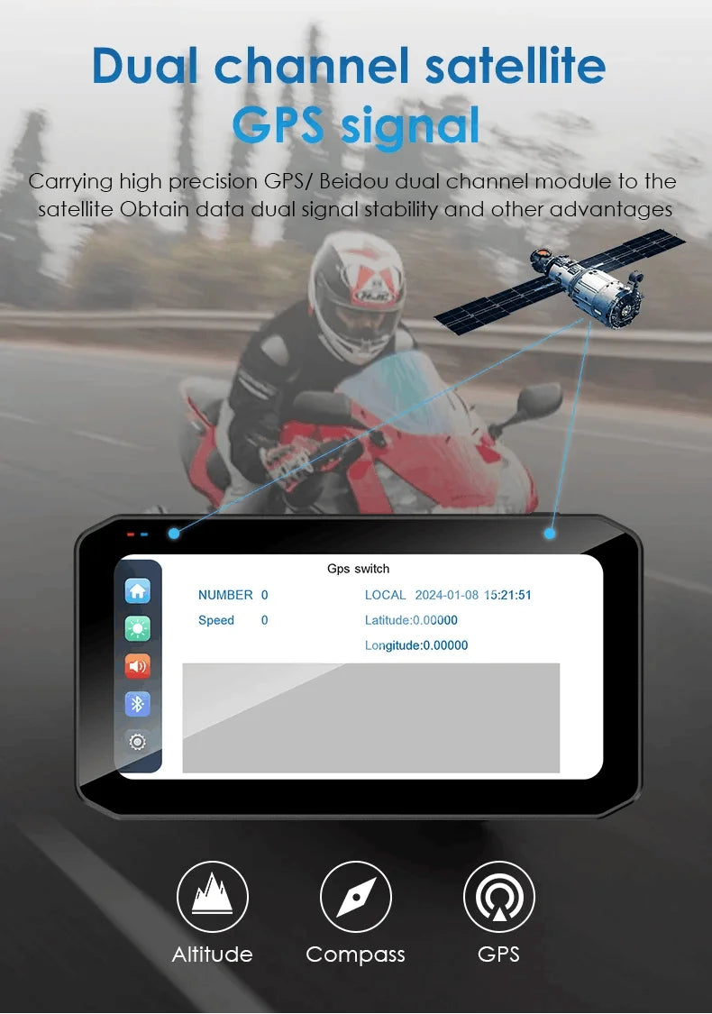 EKIY 6.25" CarPlay Moto GPS
