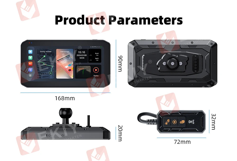 EKIY 6.25" CarPlay Moto GPS