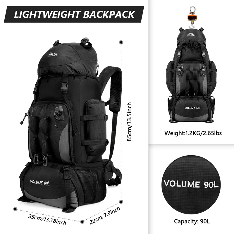90L Waterproof Hiking Backpack