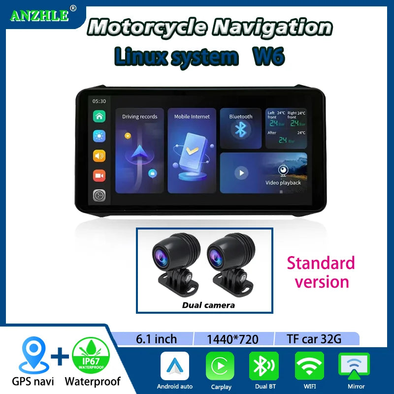 6.1" Waterproof Motorcycle GPS Display
