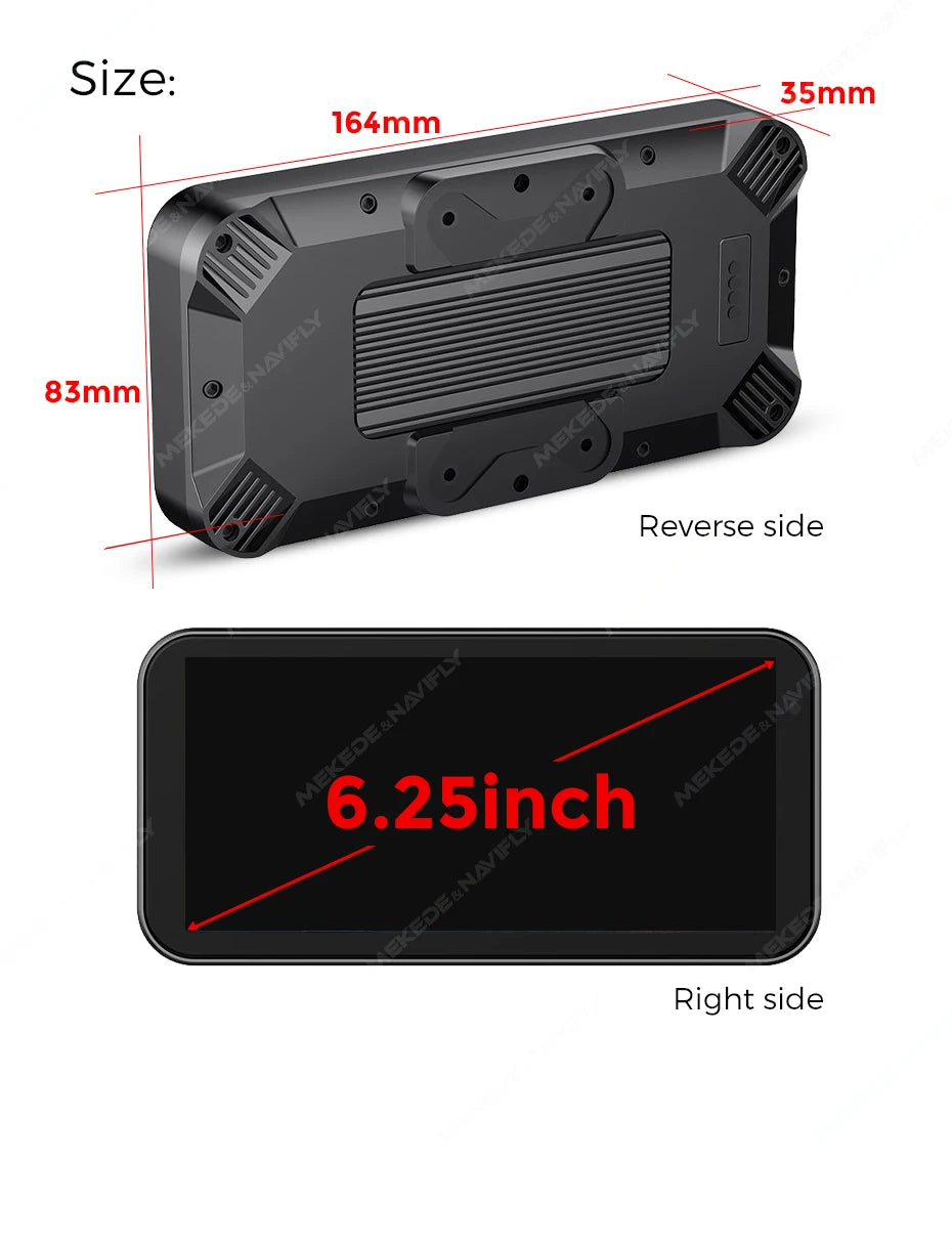 NaviFly 6.25" Motorcycle GPS Display