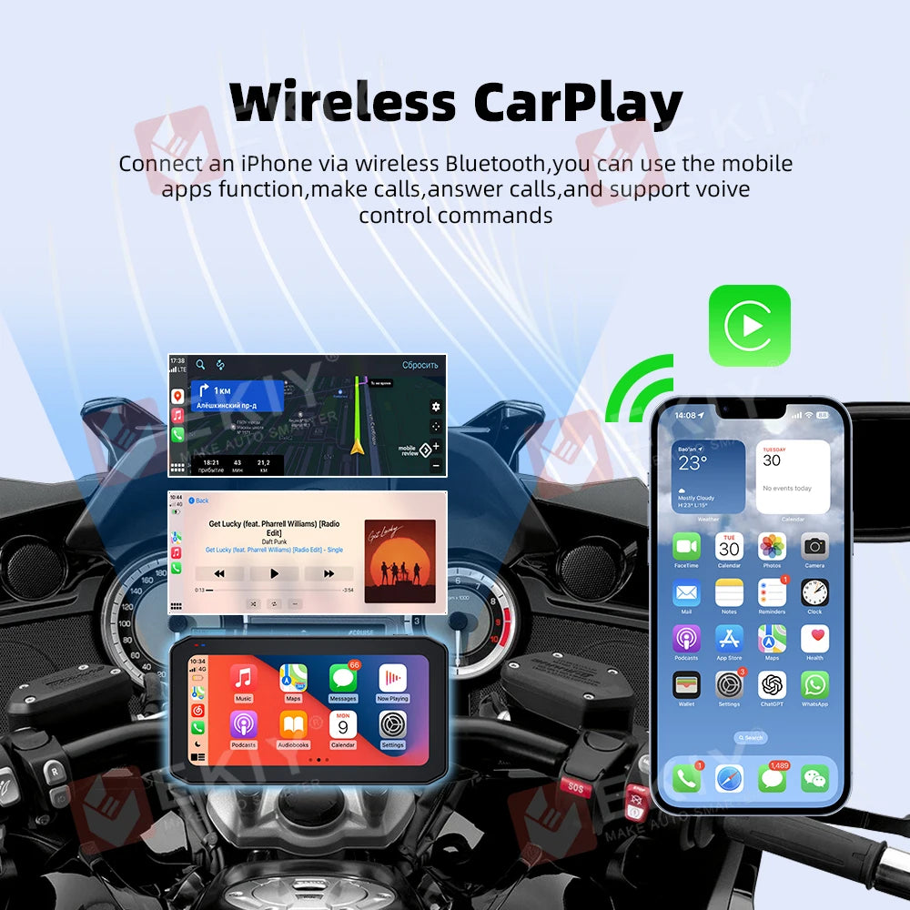 EKIY 6.25" CarPlay Moto GPS