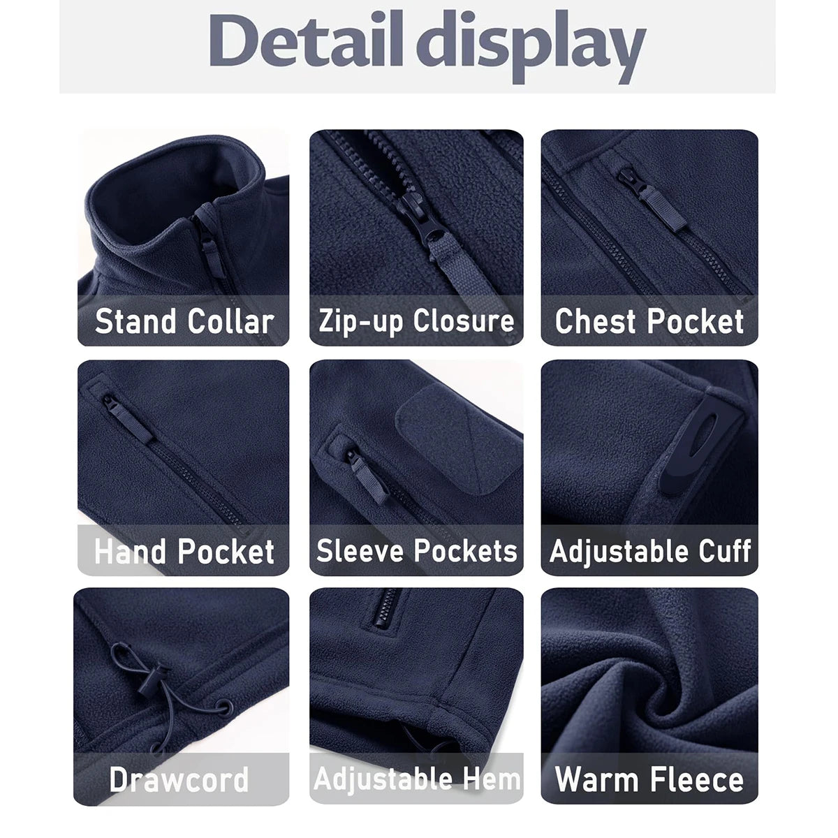 TACVASEN Men’s Fleece Jacket Windproof