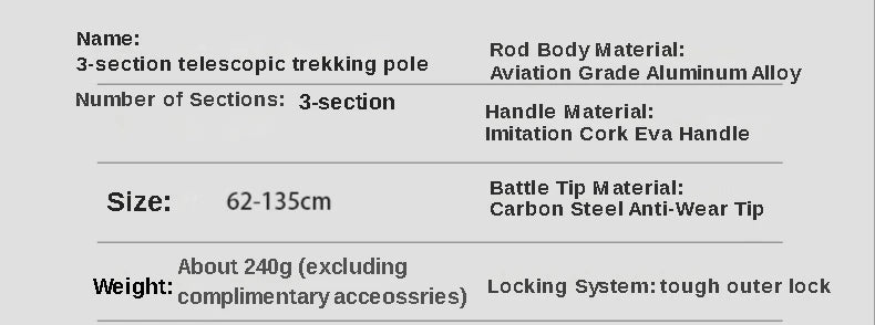 Aluminum Hiking Trekking Pole