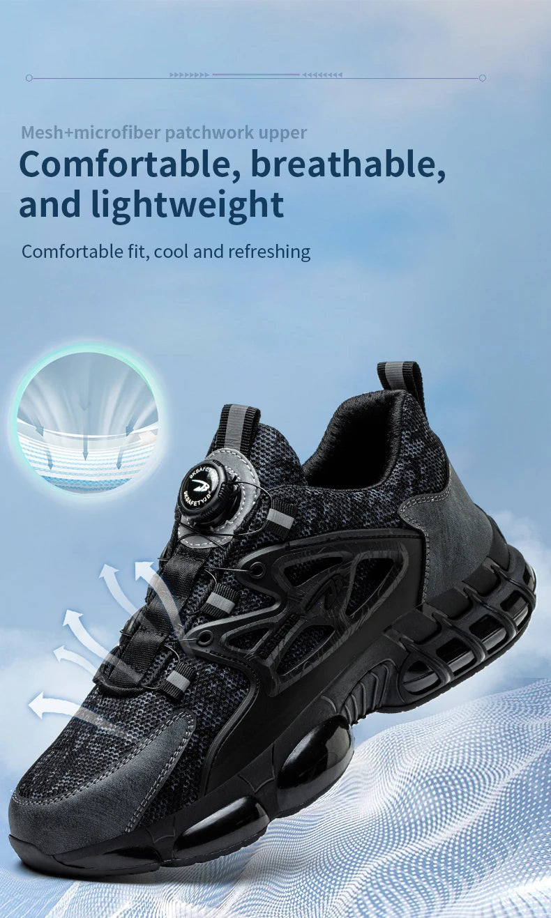Rotating Button Steel Toe Safety Shoes